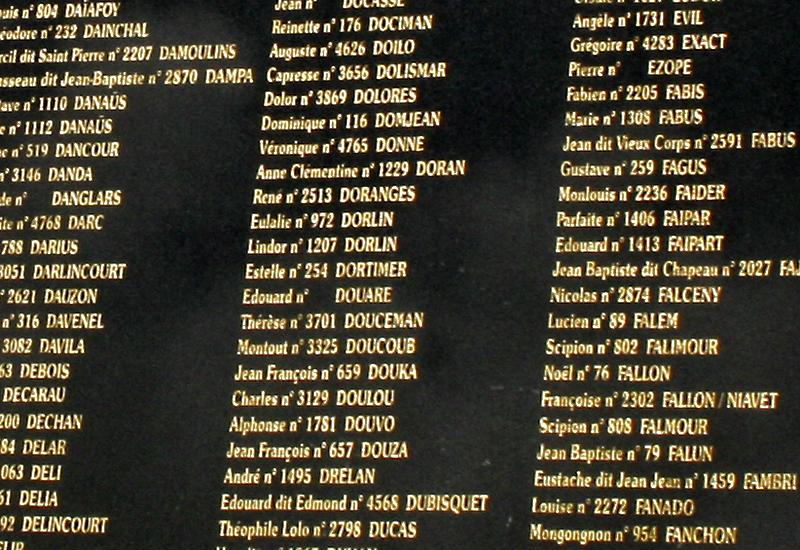  The names of slaves are listed