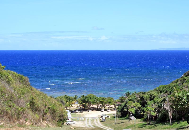 Guadeloupe, Anse Maurice. Beautiful panorama on arrival