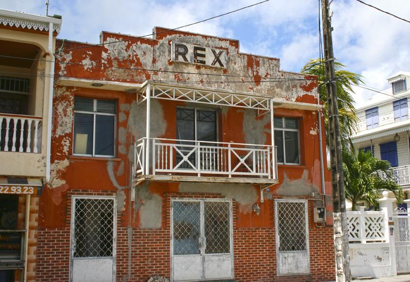 Port Louis, former Rex cinema, facade overlooking Schoelcher Street