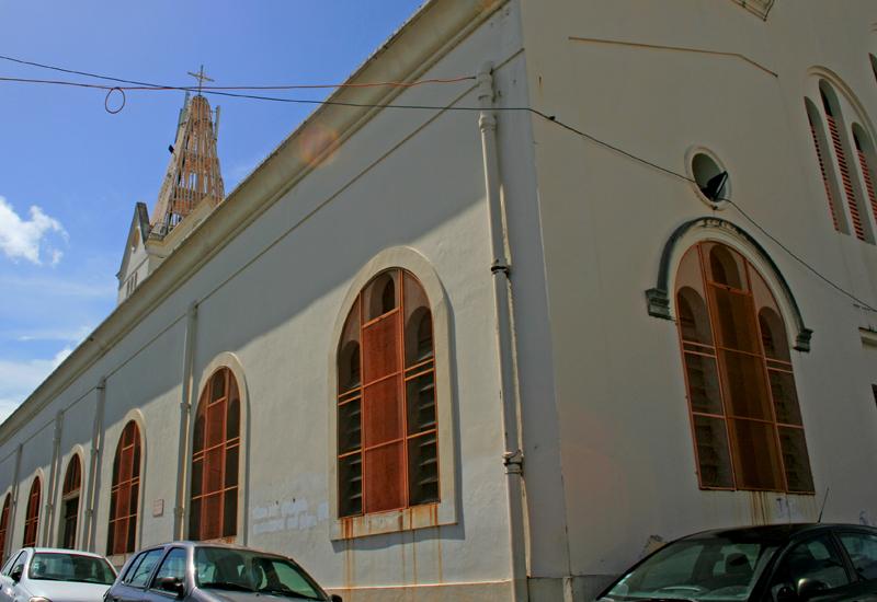 Pointe-à-Pitre, church of Our Lady of Lourdes. Sideways, arched windows