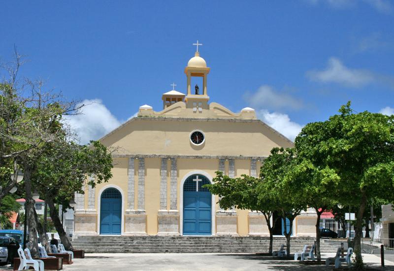 St. Anne Church - Capesterre de Marie-Galante, Guadeloupe: facade in the original style