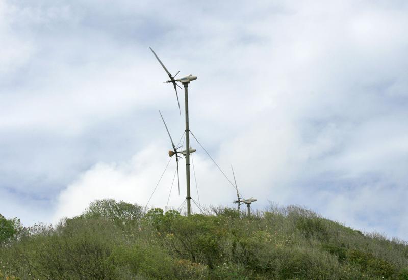 Wind power plants - Capesterre de Marie-Galante, Guadeloupe. Clean energy in full development on the island