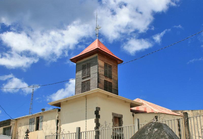 Our Lady of the Assumption Church, Pointe-Noire city: beautiful wooden bell tower