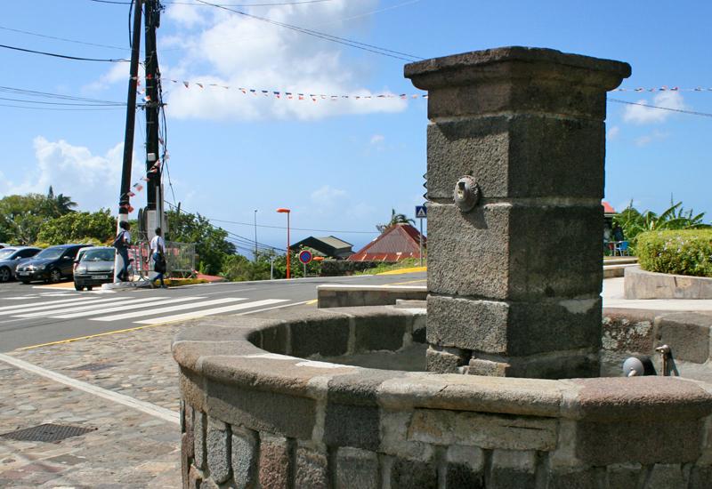 Guadeloupe. The Gourbeyre's fountain, built in stone late nineteenth