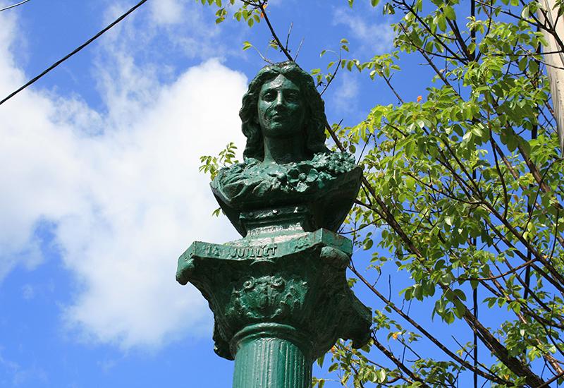 City of Bouillante, Guadeloupe. Bronze bust erected in 1889