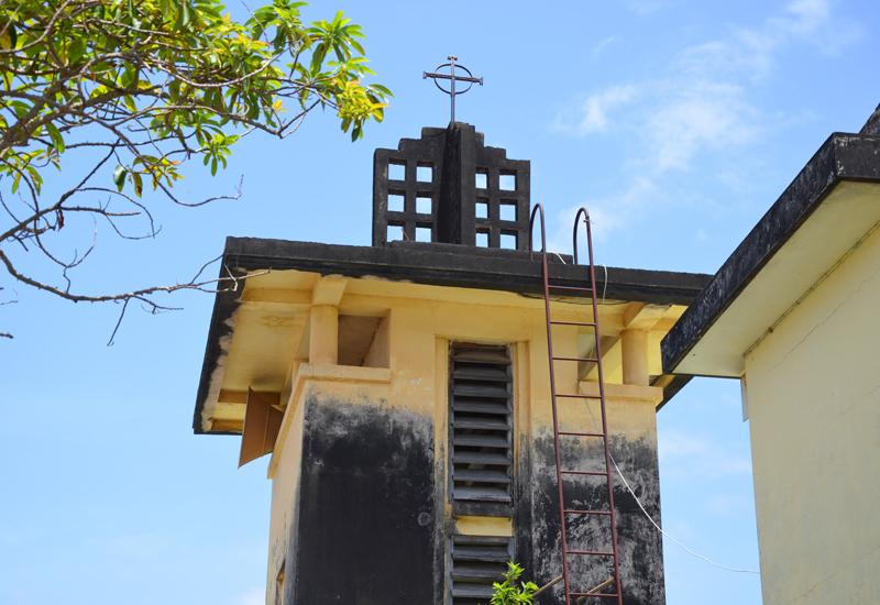 Baillif, Guadeloupe. Church of St. Dominic. Bell tower designed by Ali Tur