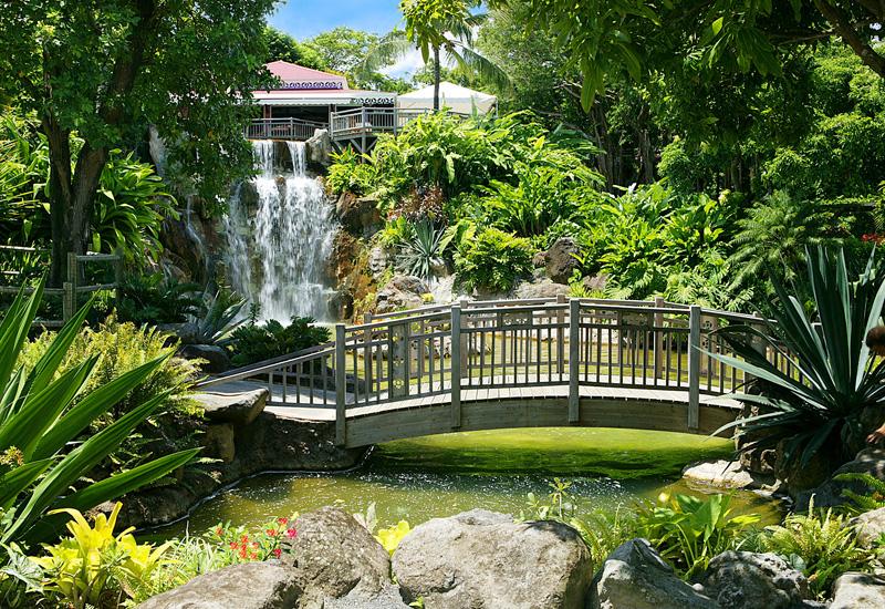  Botanical garden, Deshaies, waterfalls and pools follow one another