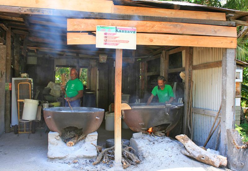  Deshaies, Manioc Factory, the two griddles are in action