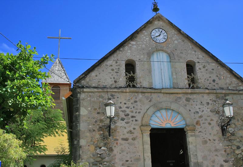 Église N.D. de l'Assomption, Terre-de-Haut, French West Indies. Facade and tympanum