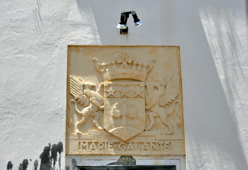 Town hall of Grand-Bourg. The coat of arms of Marie-Galante