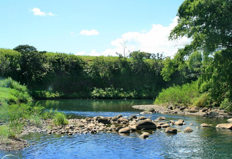 Lamentin, the Great River crosses the site of Ravine Chaude