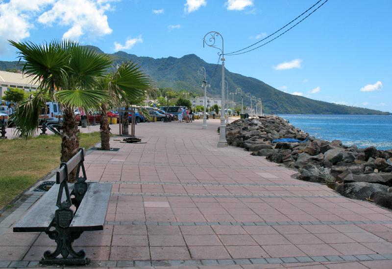 Waterfront - Basse-Terre, in Guadeloupe: a popular promenade on the Caribbean Sea