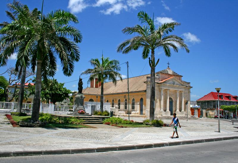 Saint-Jean Baptiste Church, Le Moule, Guadeloupe. The Place d'armes