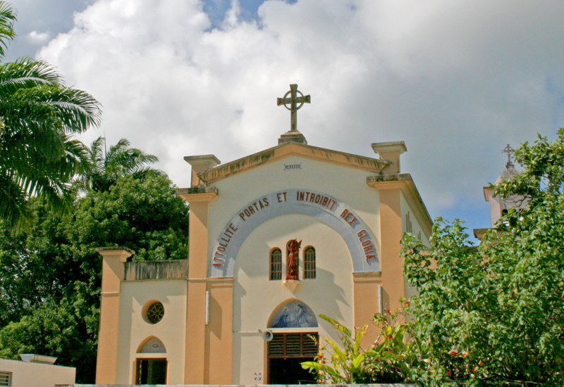 Eglise du Christ Roi aux Mangles, city of Petit-Canal, Guadeloupe : façadefacade